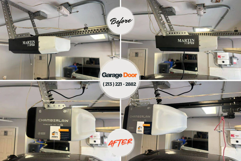 Before and after: garage door repair Ladysmith, WI